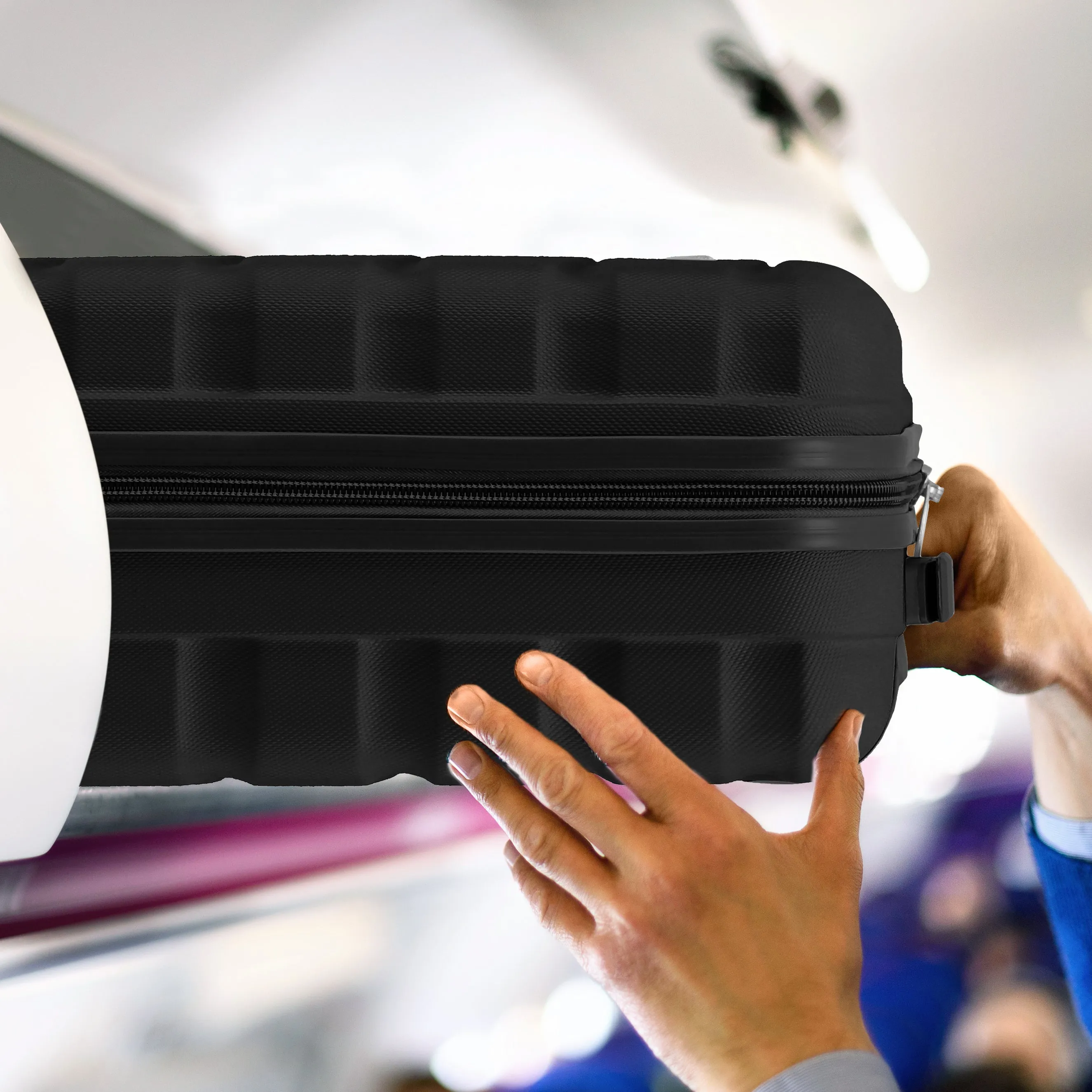 56x36x23cm Maximum Size For Virgin Atlantic Lightweight 4 Wheel ABS Hard Case