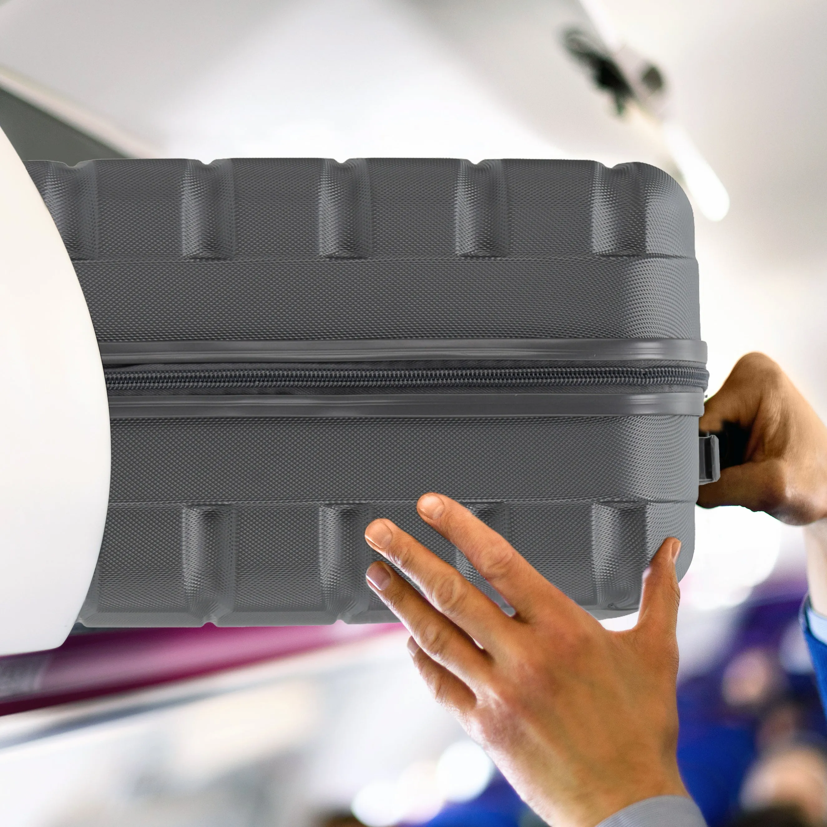 56x45x25cm Maximum Size For easyJet Large Cabin Bag Lightweight 4 Wheel ABS Case