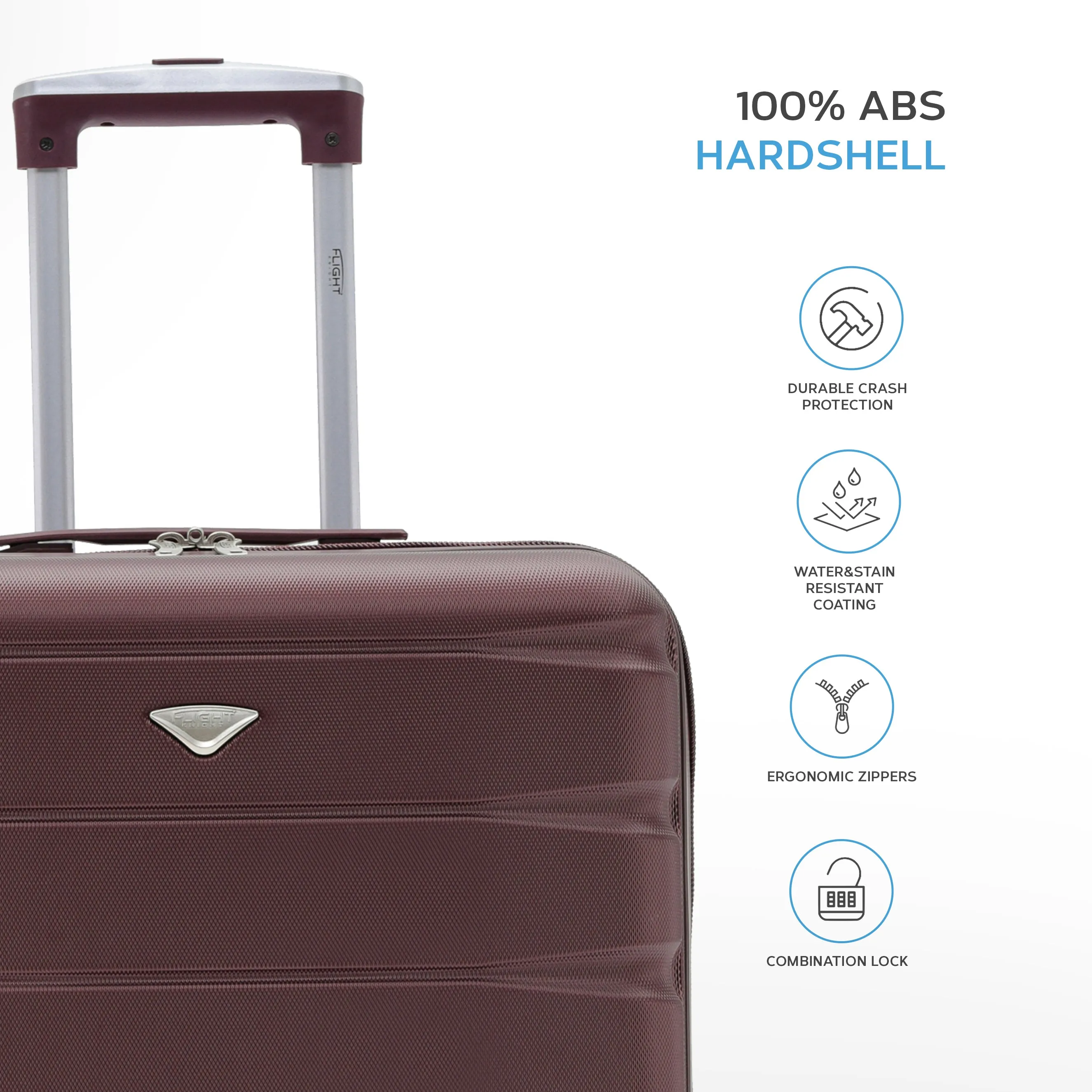 56x45x25cm Maximum Size For easyJet Large Cabin Bag Lightweight 4 Wheel ABS Case