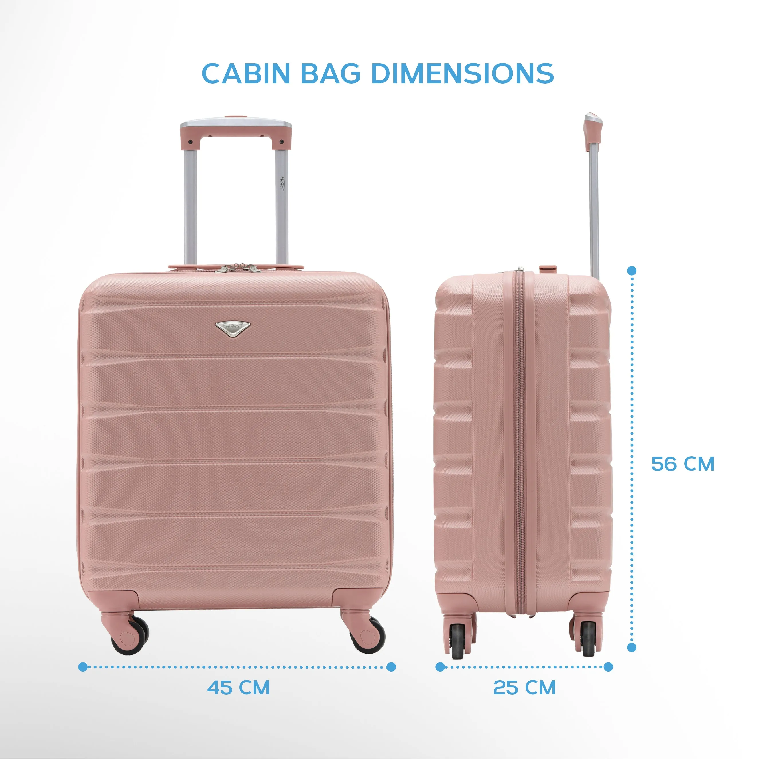56x45x25cm Maximum Size For easyJet Large Cabin Bag Lightweight 4 Wheel ABS Case