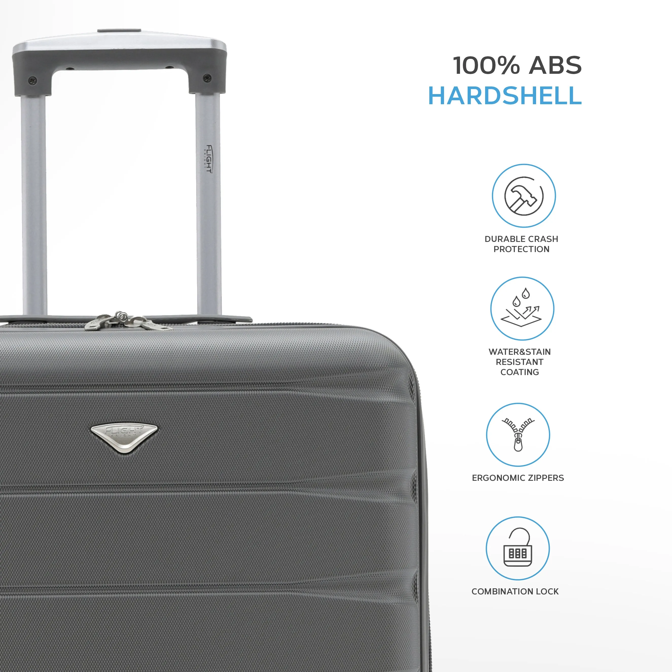 56x45x25cm Maximum Size For easyJet Large Cabin Bag Lightweight 4 Wheel ABS Case