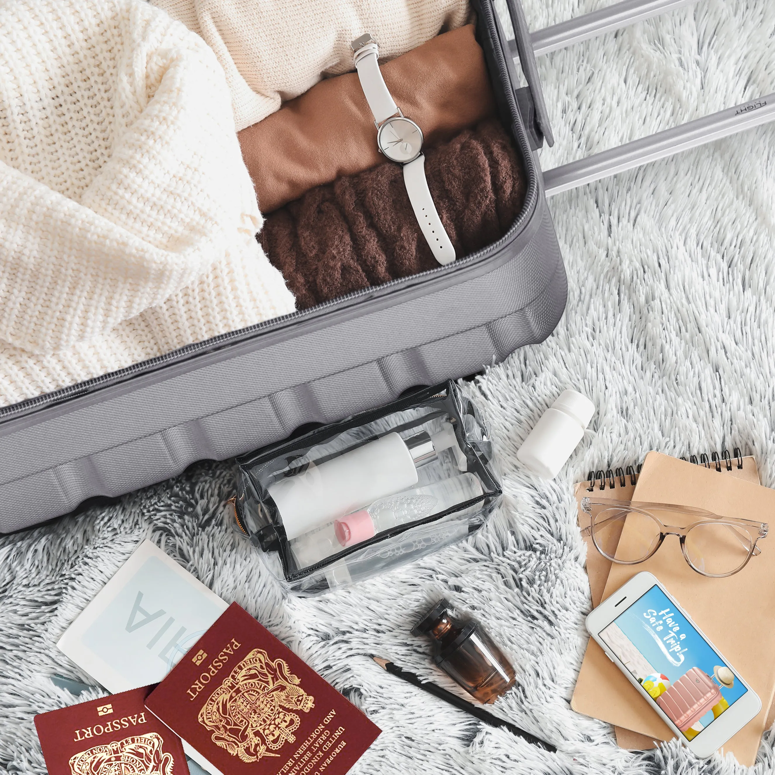 56x45x25cm Maximum Size For easyJet Large Cabin Bag Lightweight 4 Wheel ABS Case