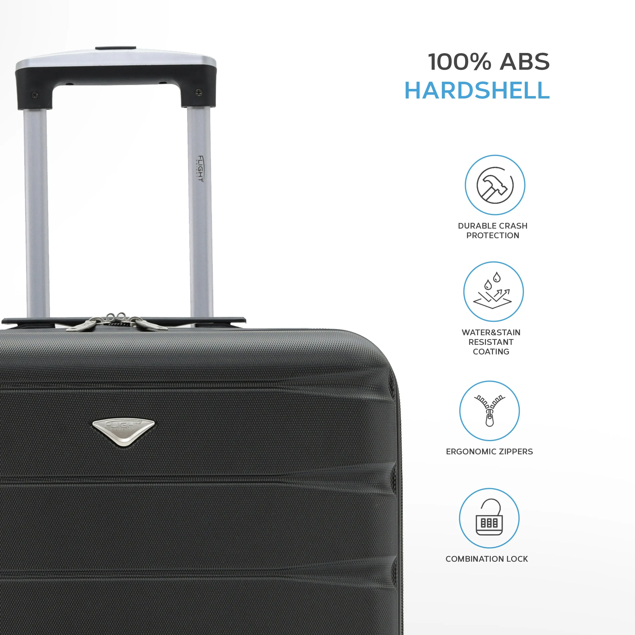 56x45x25cm Maximum Size For easyJet Large Cabin Bag Lightweight 4 Wheel ABS Case