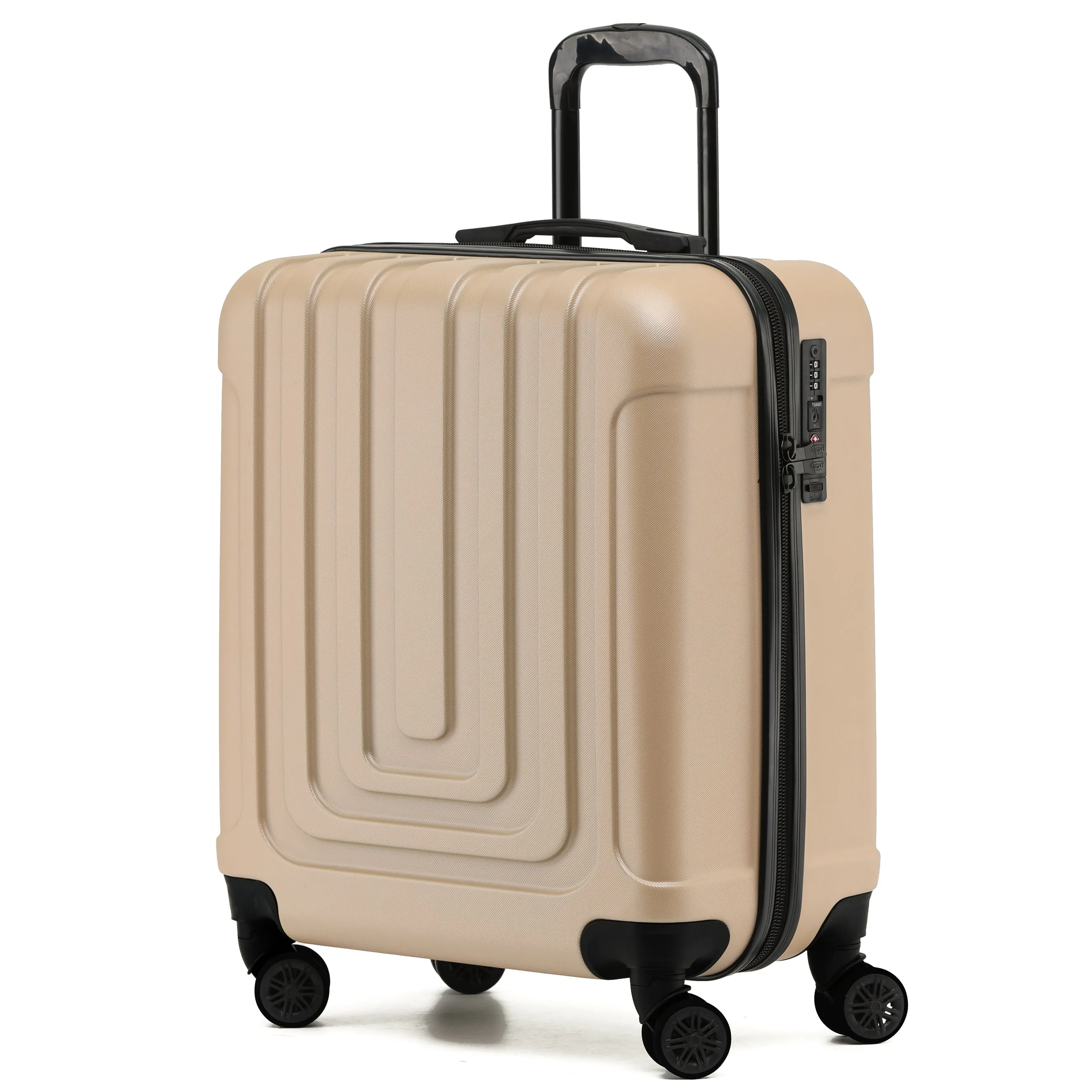 56x45x25cm Premium Hard Shell Lightweight Cabin Suitcase - 8 Spinner Wheels - Built-in TSA Lock & USB Port - Approved for easyJet Large Cabin Carry on