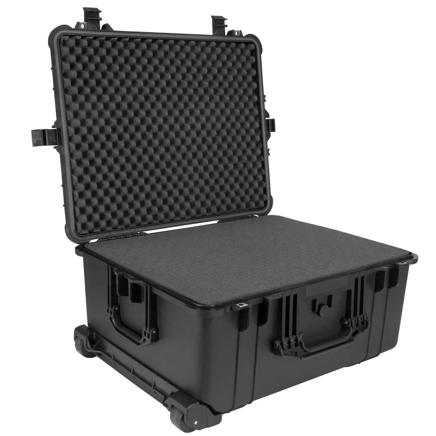 8 Pistol Hard Rolling Gun Case- TSA Approved: Crush Resistant & Waterproof