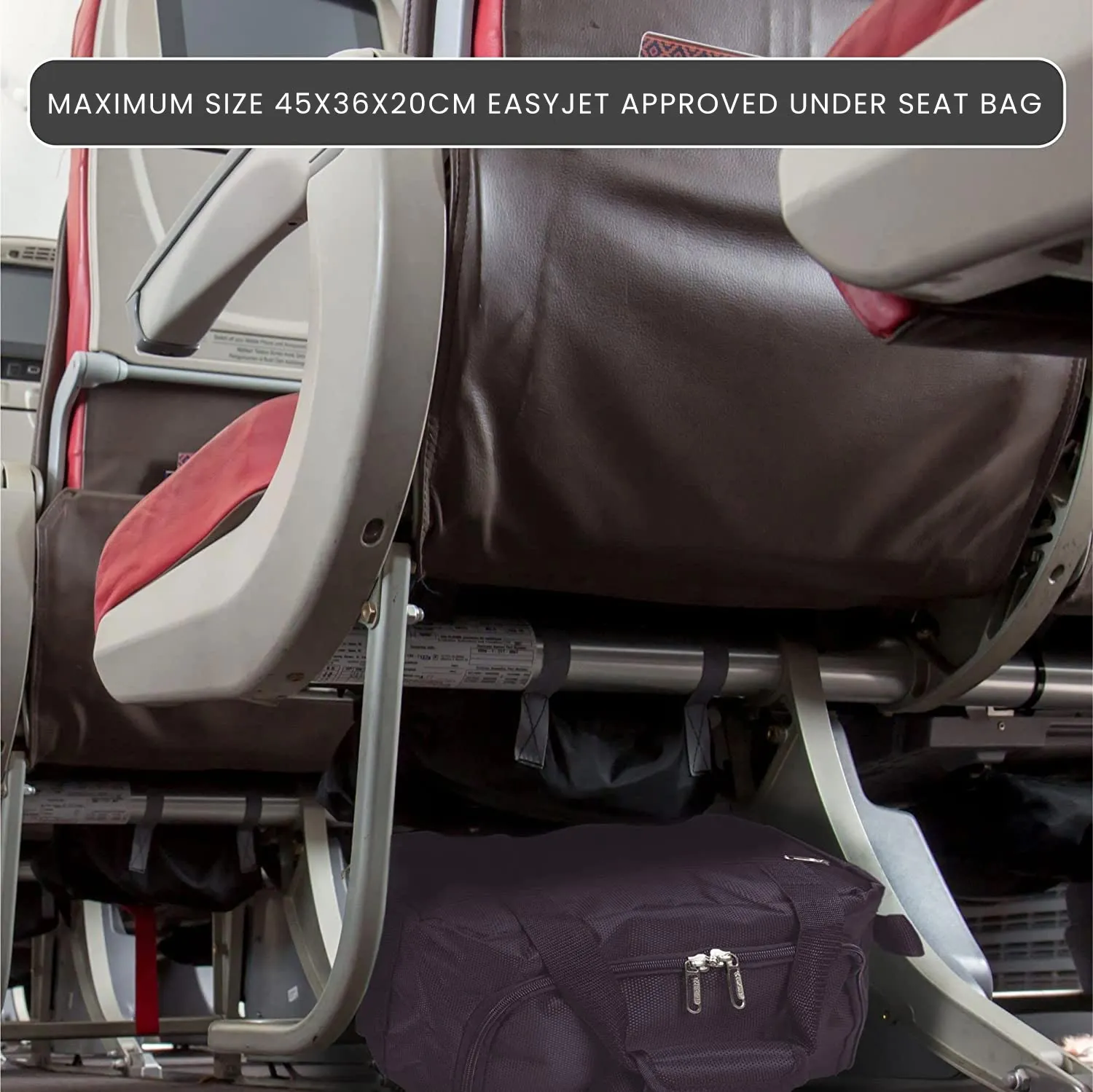 Aerolite (45x36x20cm) New and Improved 2024 Easyjet Maximum Size Holdall Cabin Luggage Under Seat Flight Bag, Black