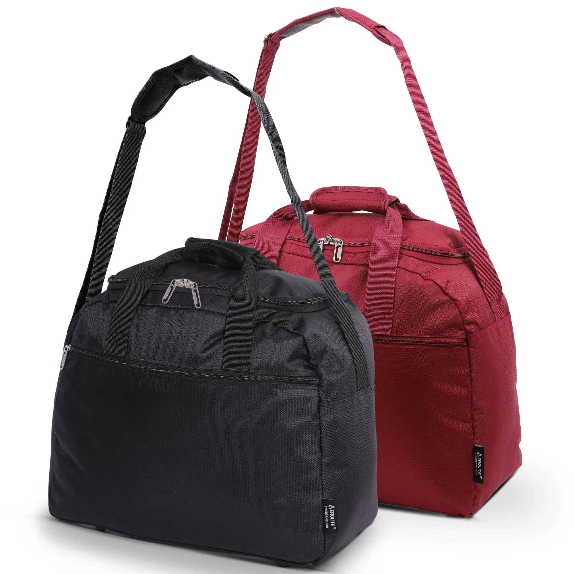 Aerolite (45x36x20cm) New and Improved 2024 Easyjet Maximum Size Holdall Cabin Luggage Under Seat Flight Bag, Black