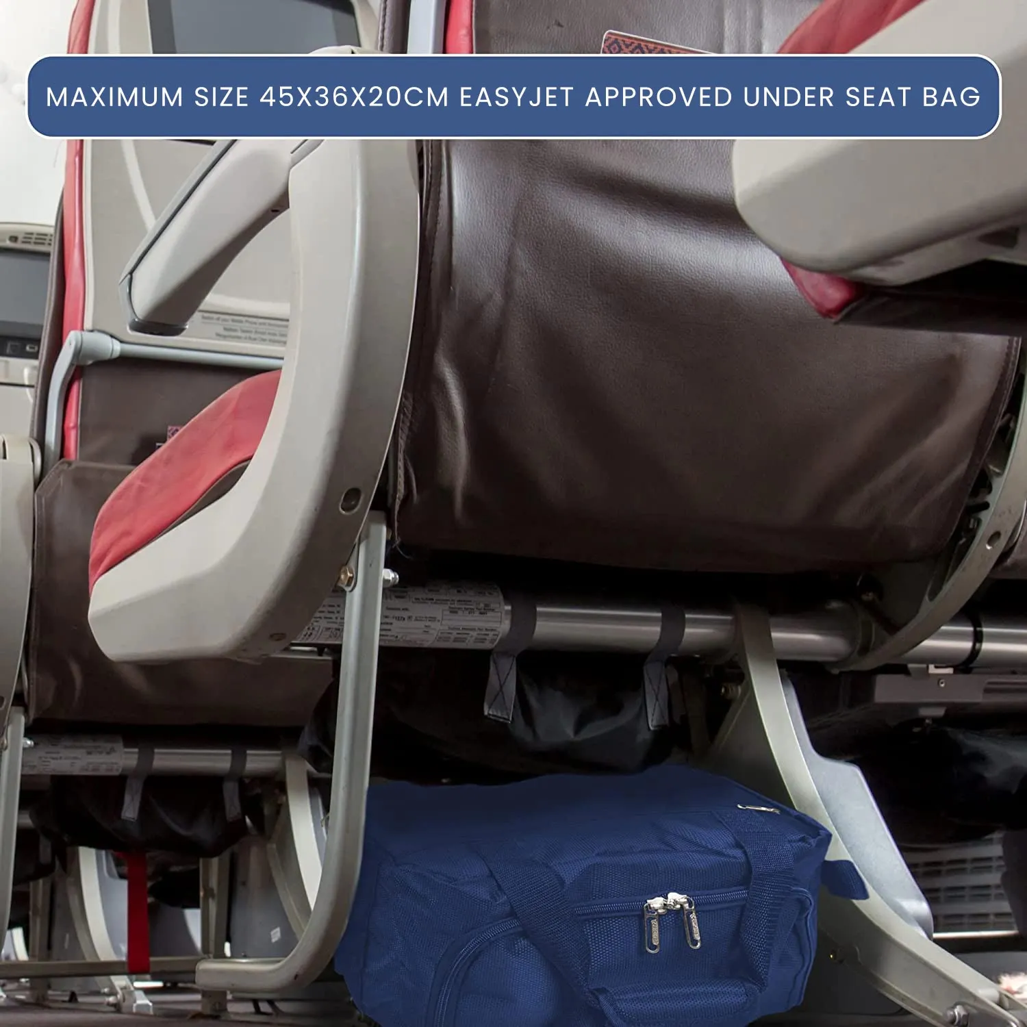 Aerolite (45x36x20cm) New and Improved 2024 Easyjet Maximum Size Holdall Cabin Luggage Under Seat Flight Bag, Black