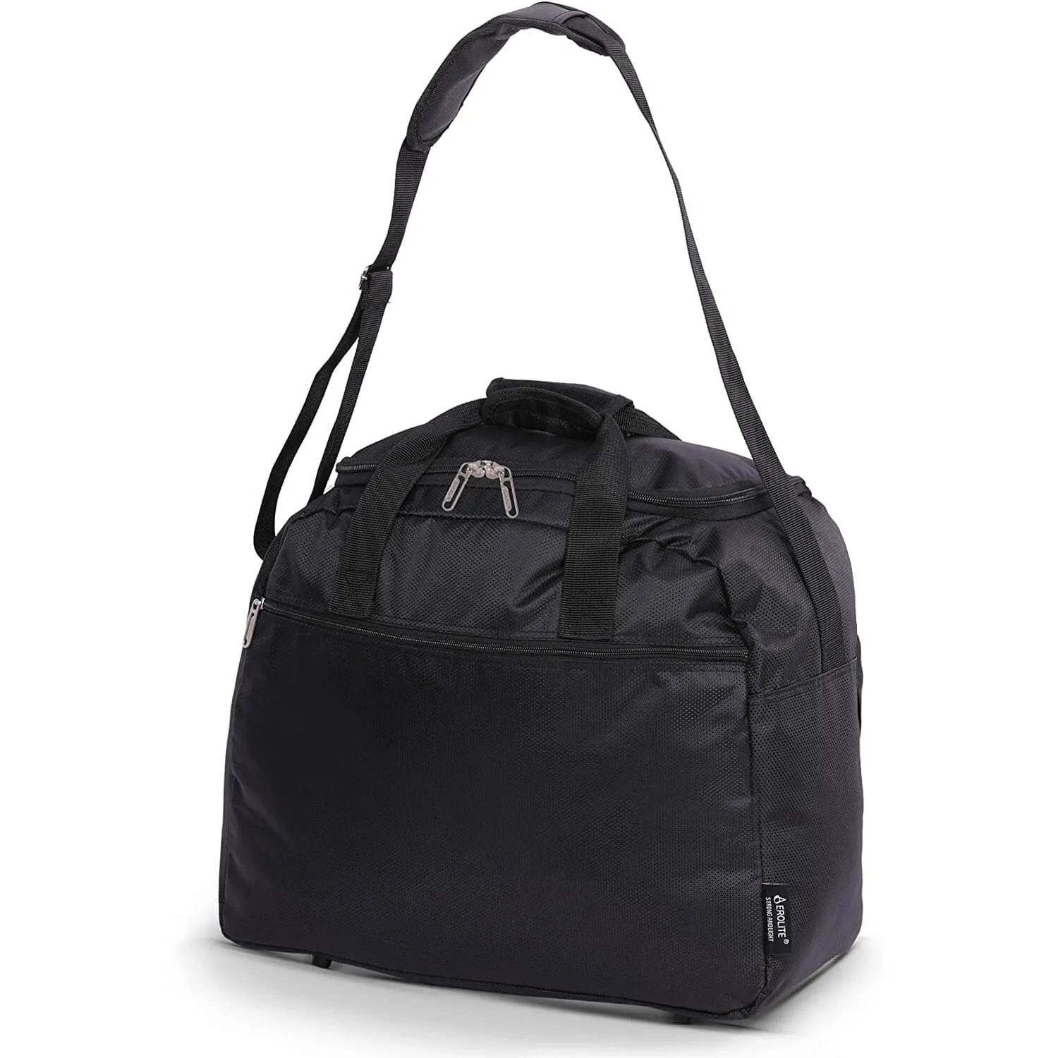 Aerolite (45x36x20cm) New and Improved 2024 Easyjet Maximum Size Holdall Cabin Luggage Under Seat Flight Bag, Black