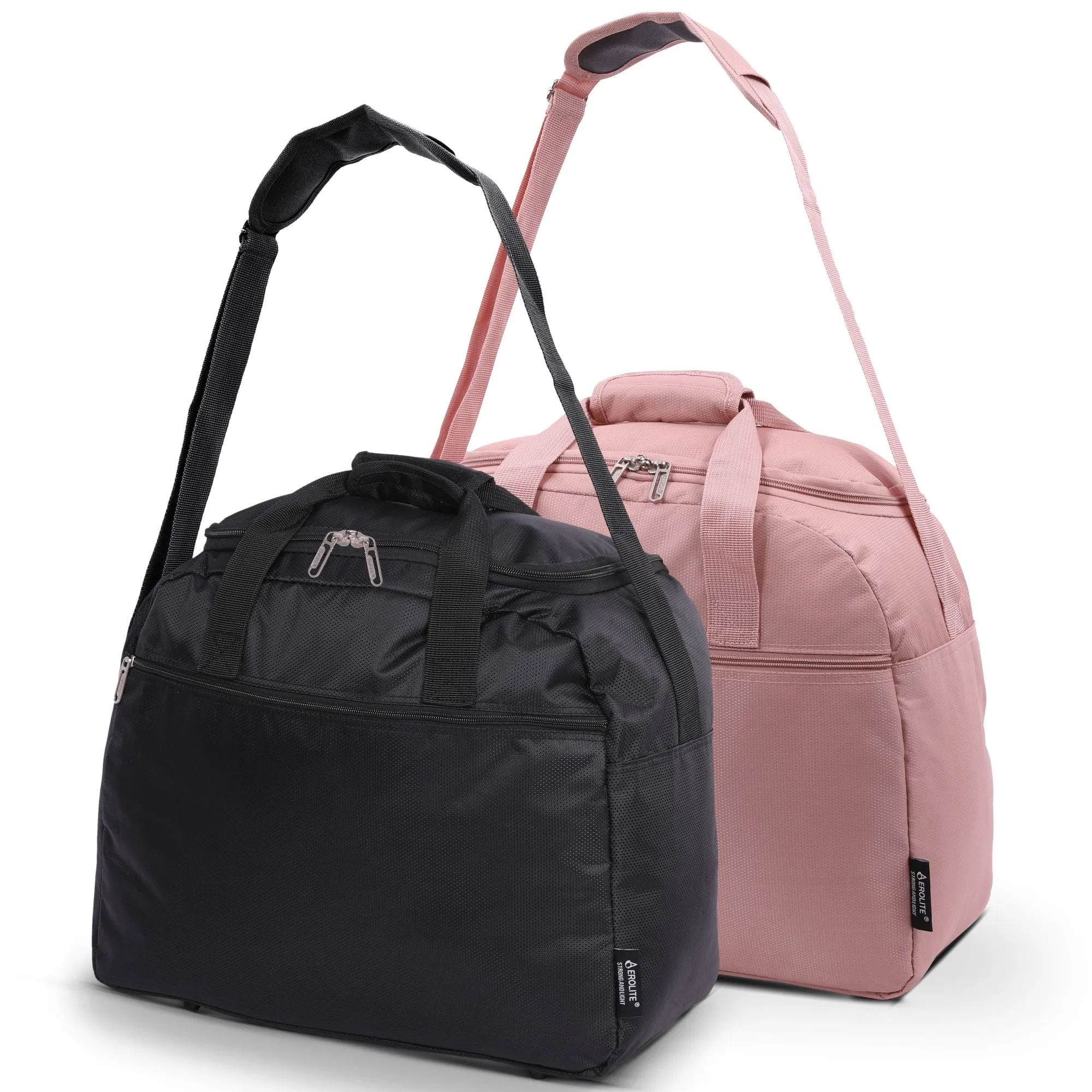 Aerolite (45x36x20cm) New and Improved 2024 Easyjet Maximum Size Holdall Cabin Luggage Under Seat Flight Bag, Black