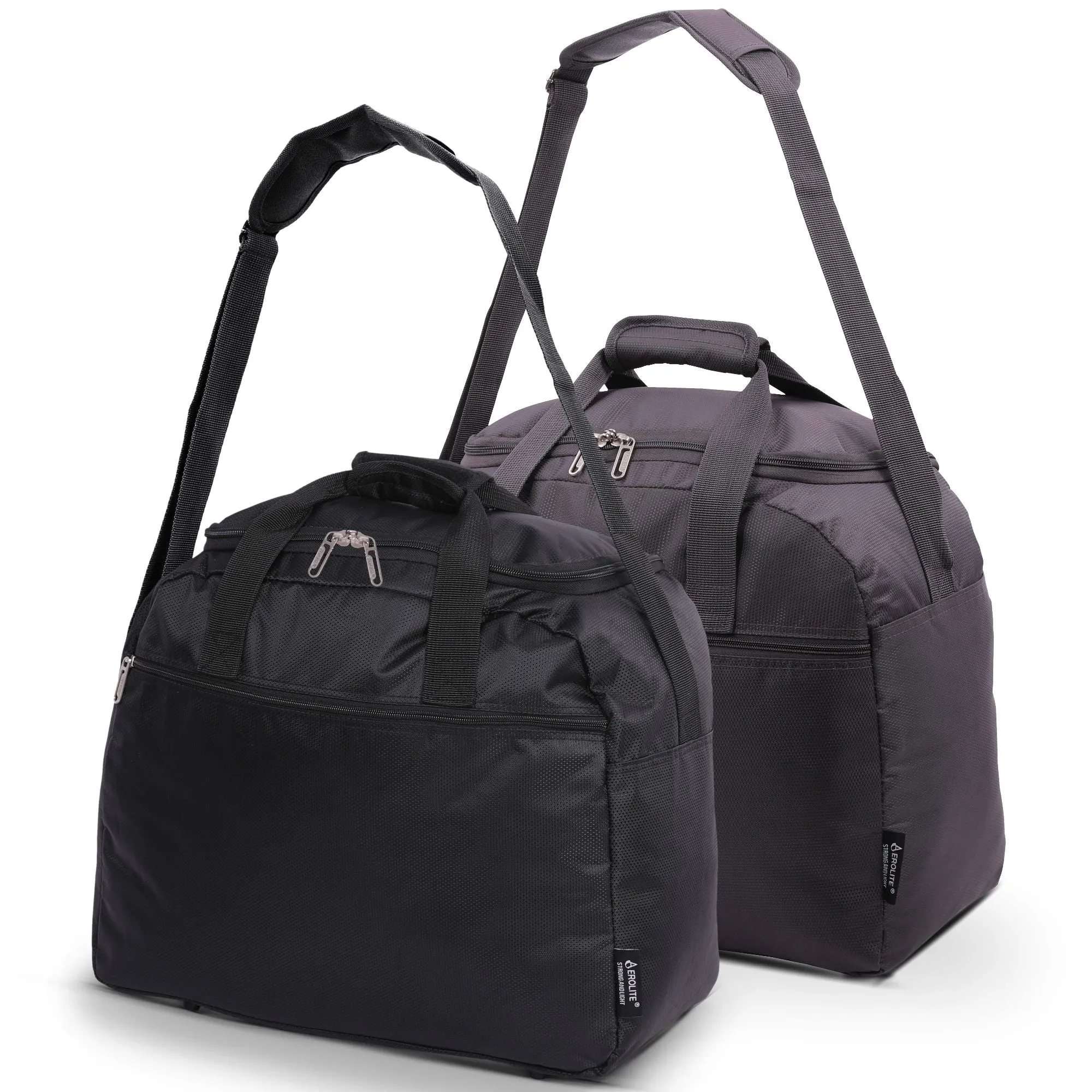 Aerolite (45x36x20cm) New and Improved 2024 Easyjet Maximum Size Holdall Cabin Luggage Under Seat Flight Bag, Black