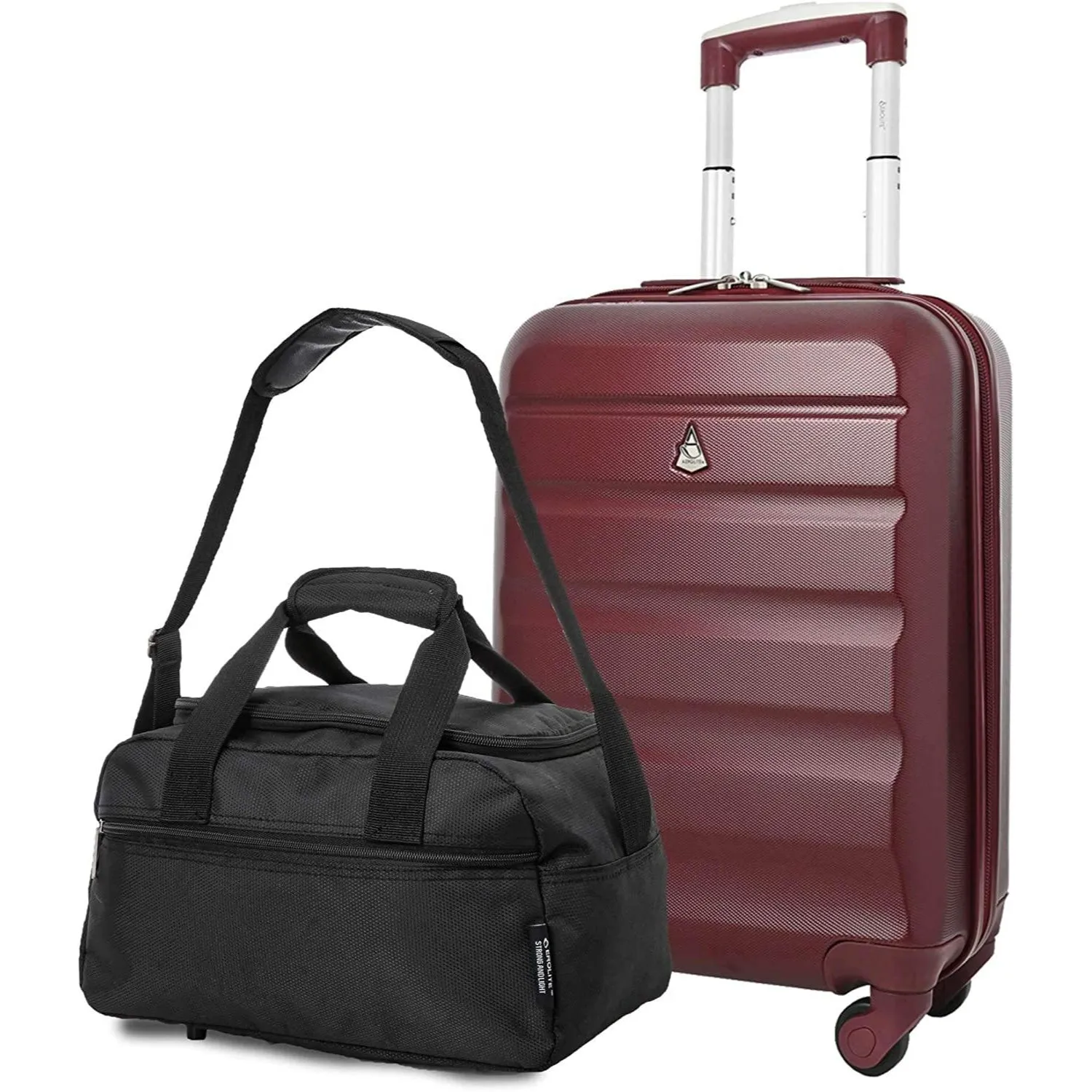 Aerolite (55x35x20cm) Lightweight ABS Hard Shell Travel Carry On Cabin Hand Luggage Suitcase   (40x20x25cm) Ryanair Maximum Sized Holdall Cabin Bag