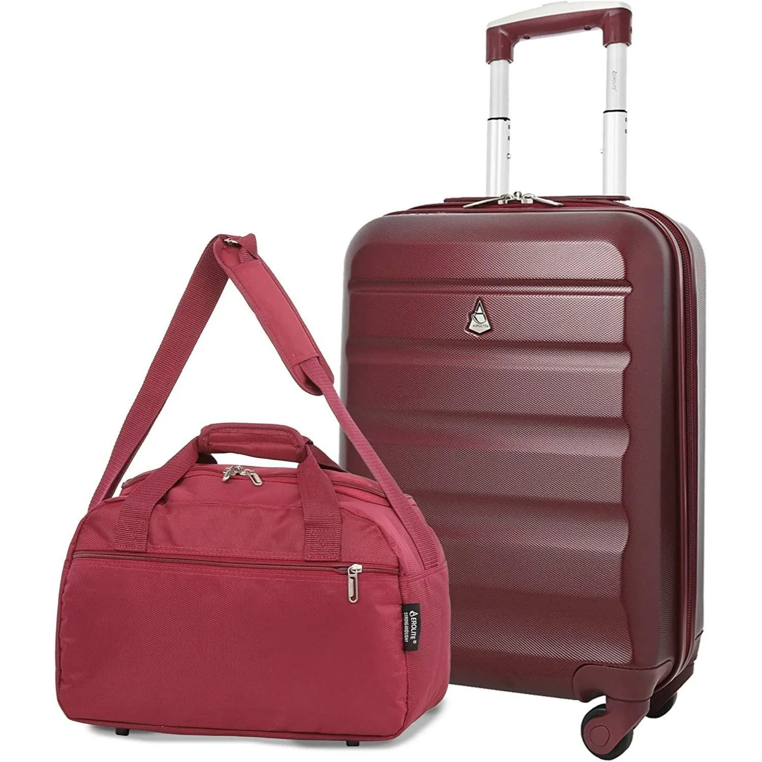 Aerolite (55x35x20cm) Lightweight ABS Hard Shell Travel Carry On Cabin Hand Luggage Suitcase   (40x20x25cm) Ryanair Maximum Sized Holdall Cabin Bag
