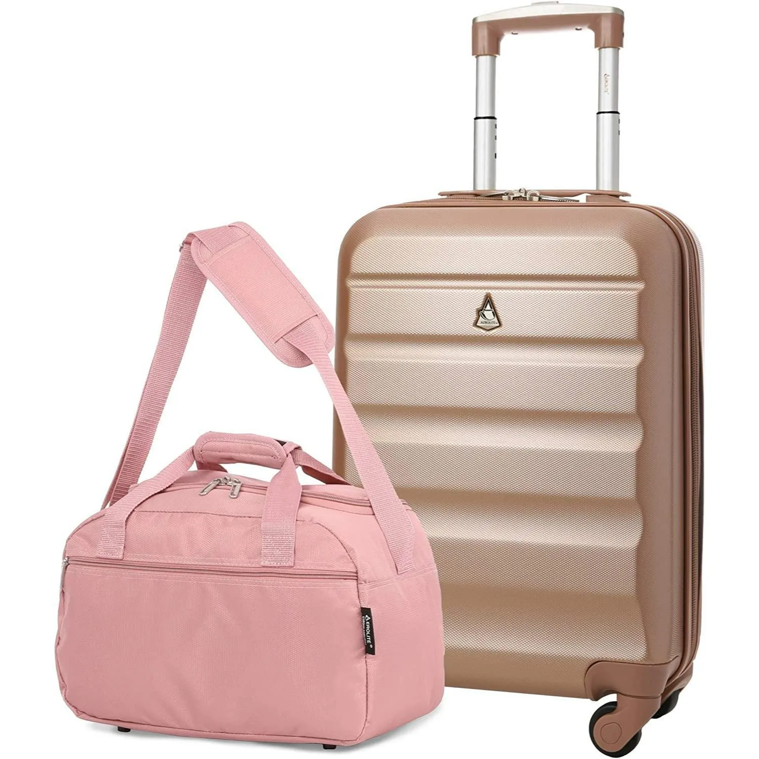 Aerolite (55x35x20cm) Lightweight ABS Hard Shell Travel Carry On Cabin Hand Luggage Suitcase   (40x20x25cm) Ryanair Maximum Sized Holdall Cabin Bag