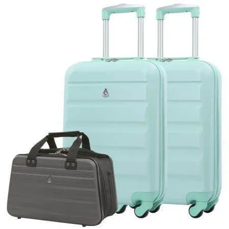 Aerolite (55x35x20cm) Lightweight Hard Shell Cabin Hand Luggage (x2) & Aerolite (40x20x25cm) Hand Luggage Holdall Bag
