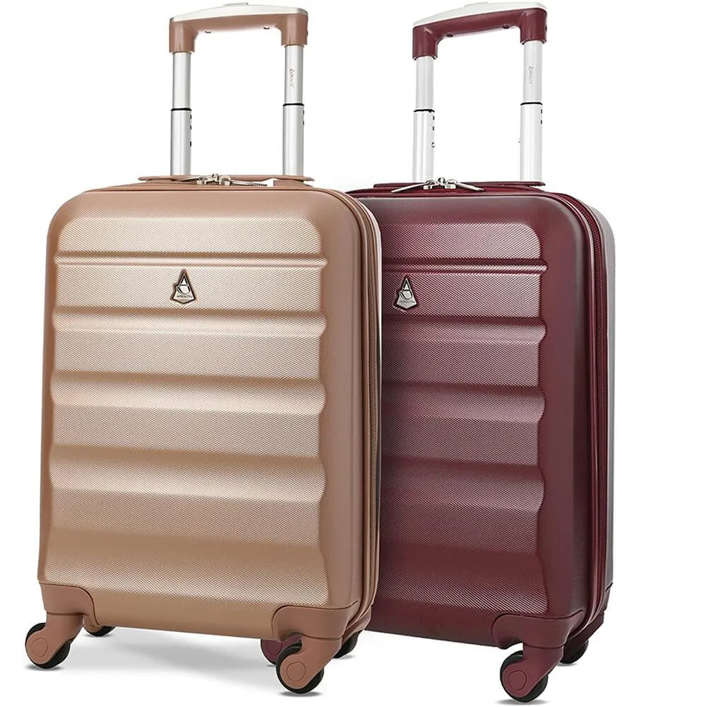 Aerolite (55x35x20cm) Lightweight Hard Shell Cabin Hand Luggage (x2 Set)