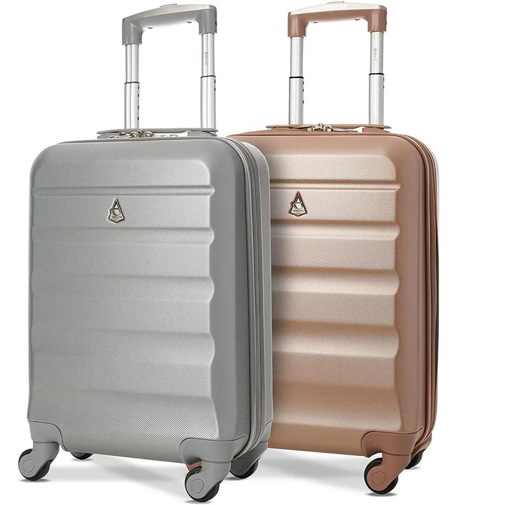 Aerolite (55x35x20cm) Lightweight Hard Shell Cabin Hand Luggage (x2 Set)