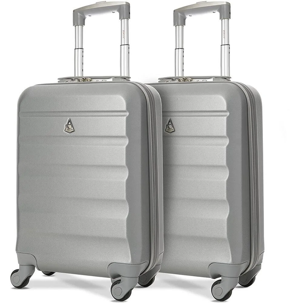 Aerolite (55x35x20cm) Lightweight Hard Shell Cabin Hand Luggage (x2 Set)