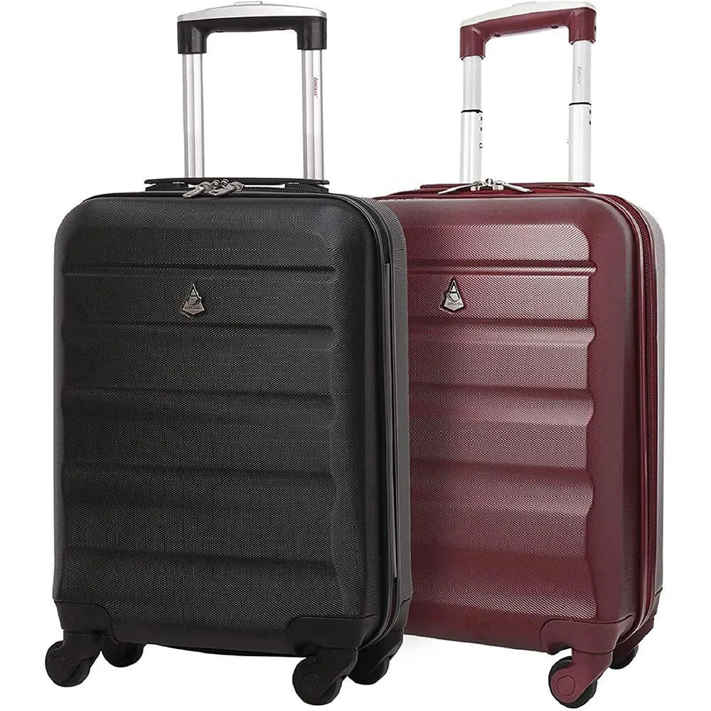 Aerolite (55x35x20cm) Lightweight Hard Shell Cabin Hand Luggage (x2 Set)