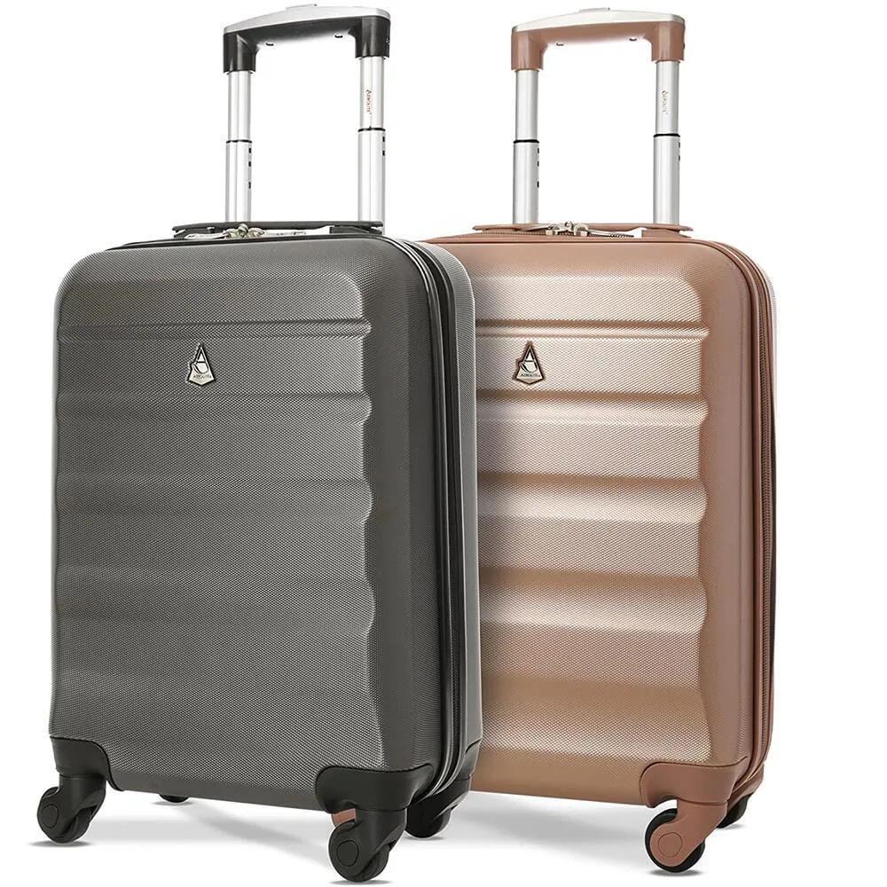 Aerolite (55x35x20cm) Lightweight Hard Shell Cabin Hand Luggage (x2 Set)