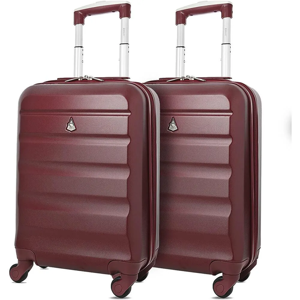 Aerolite (55x35x20cm) Lightweight Hard Shell Cabin Hand Luggage (x2 Set)