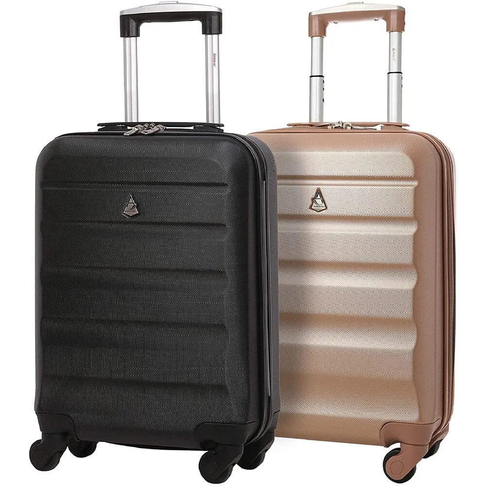 Aerolite (55x35x20cm) Lightweight Hard Shell Cabin Hand Luggage (x2 Set)