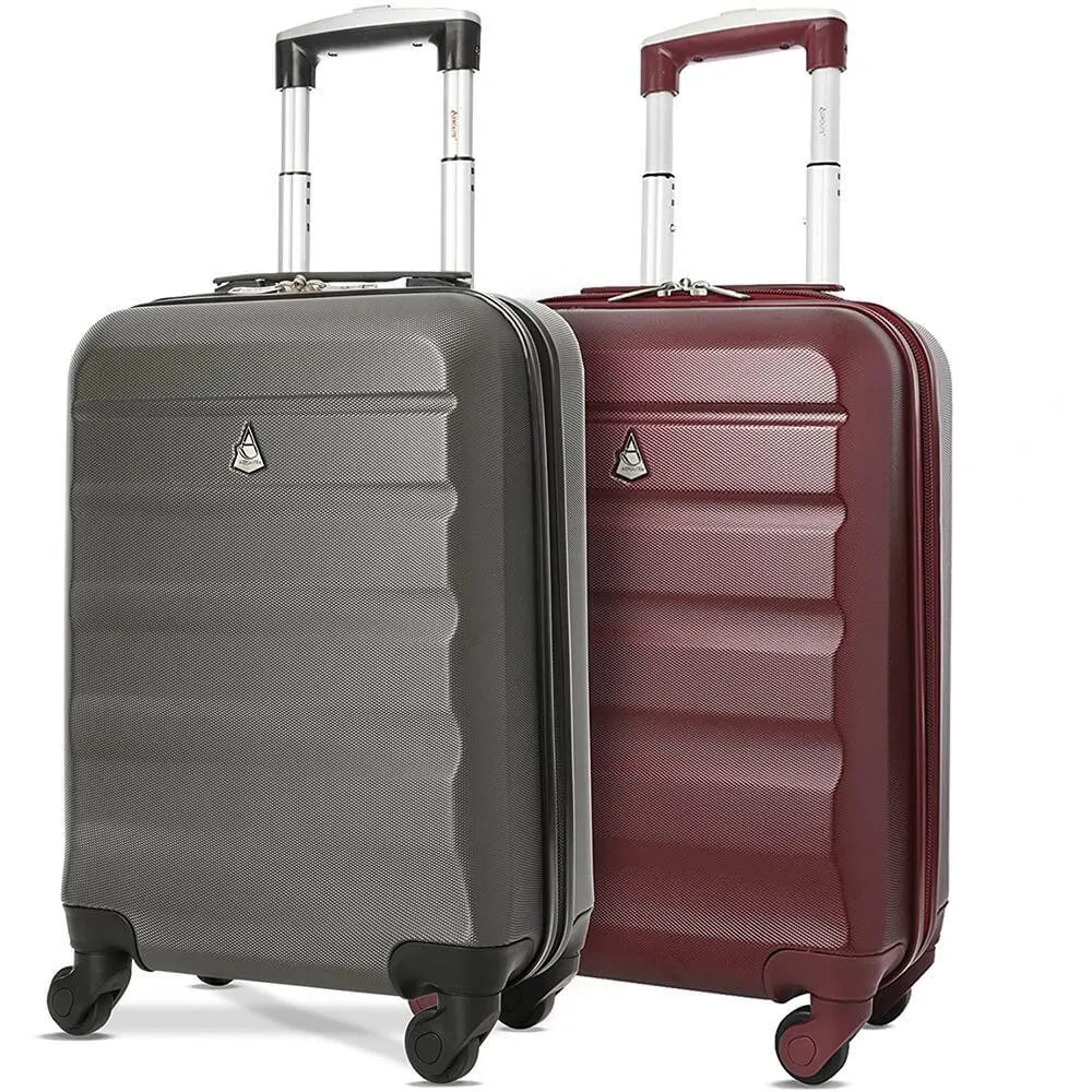 Aerolite (55x35x20cm) Lightweight Hard Shell Cabin Hand Luggage (x2 Set)