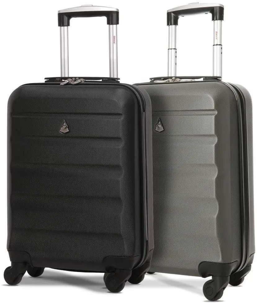 Aerolite (55x35x20cm) Lightweight Hard Shell Cabin Hand Luggage (x2 Set)