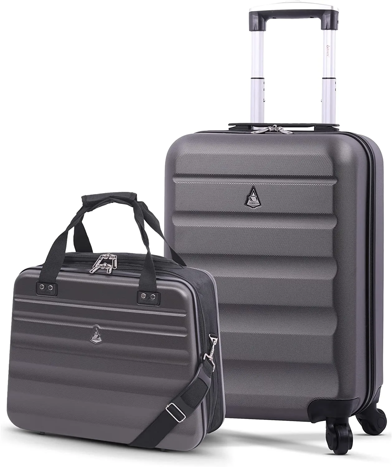 Aerolite 55x38x20cm Emirates Max Size Hard Shell Carry On Hand Cabin Luggage Suitcase 55x38x20 with 4 Wheels,Also Fits Many Other Airlines