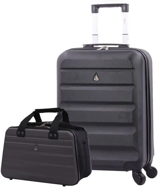 Aerolite 55x38x20cm Emirates Max Size Hard Shell Carry On Hand Cabin Luggage Suitcase 55x38x20 with 4 Wheels,Also Fits Many Other Airlines