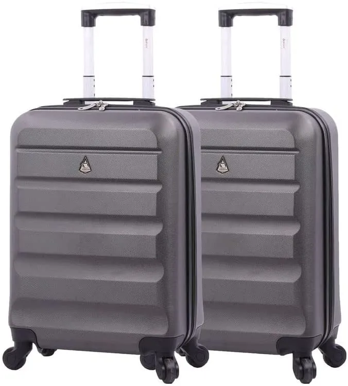 Aerolite 55x38x20cm Emirates Max Size Hard Shell Carry On Hand Cabin Luggage Suitcase 55x38x20 with 4 Wheels,Also Fits Many Other Airlines