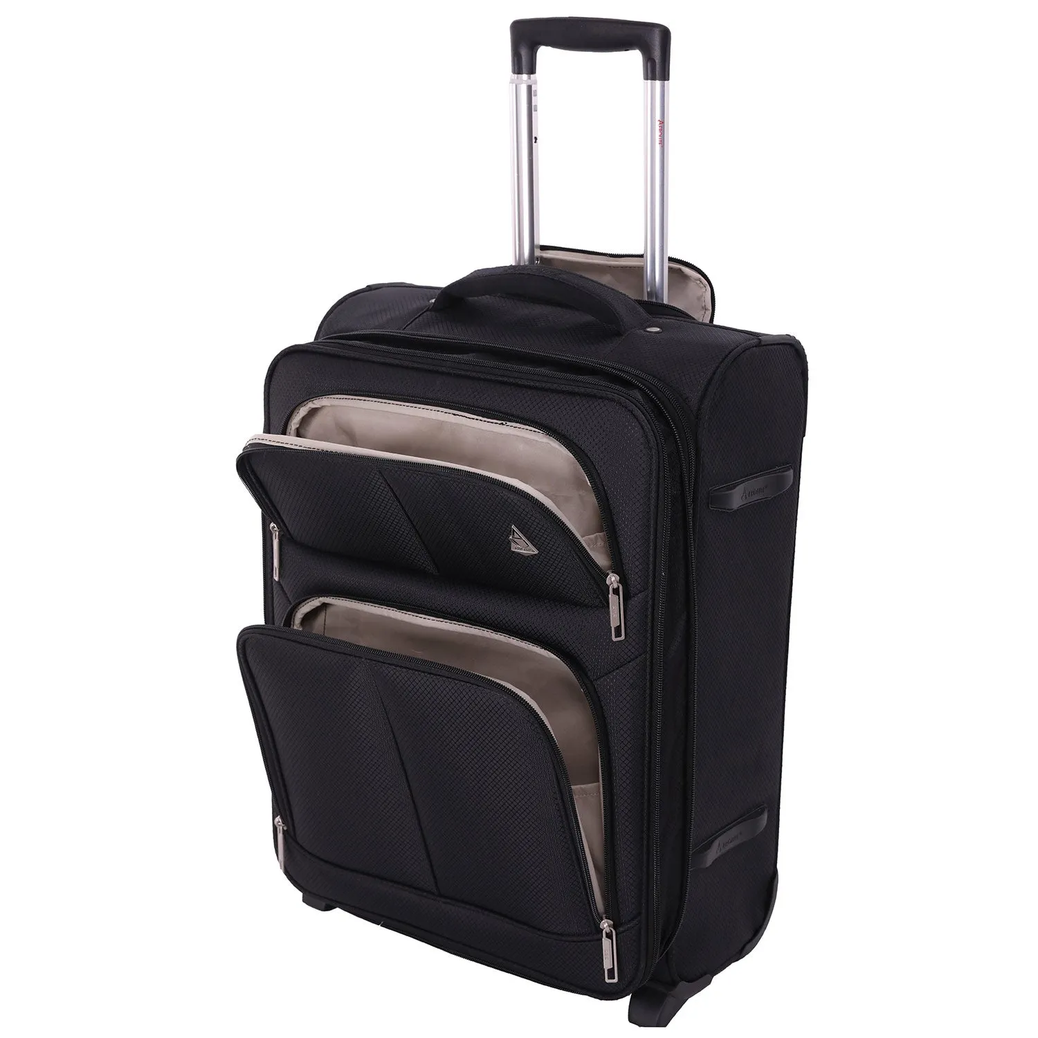 Aerolite (55x40x20cm) Lightweight Cabin Hand Luggage 2 Wheels, Maximum Possible Allowance For Ryanair