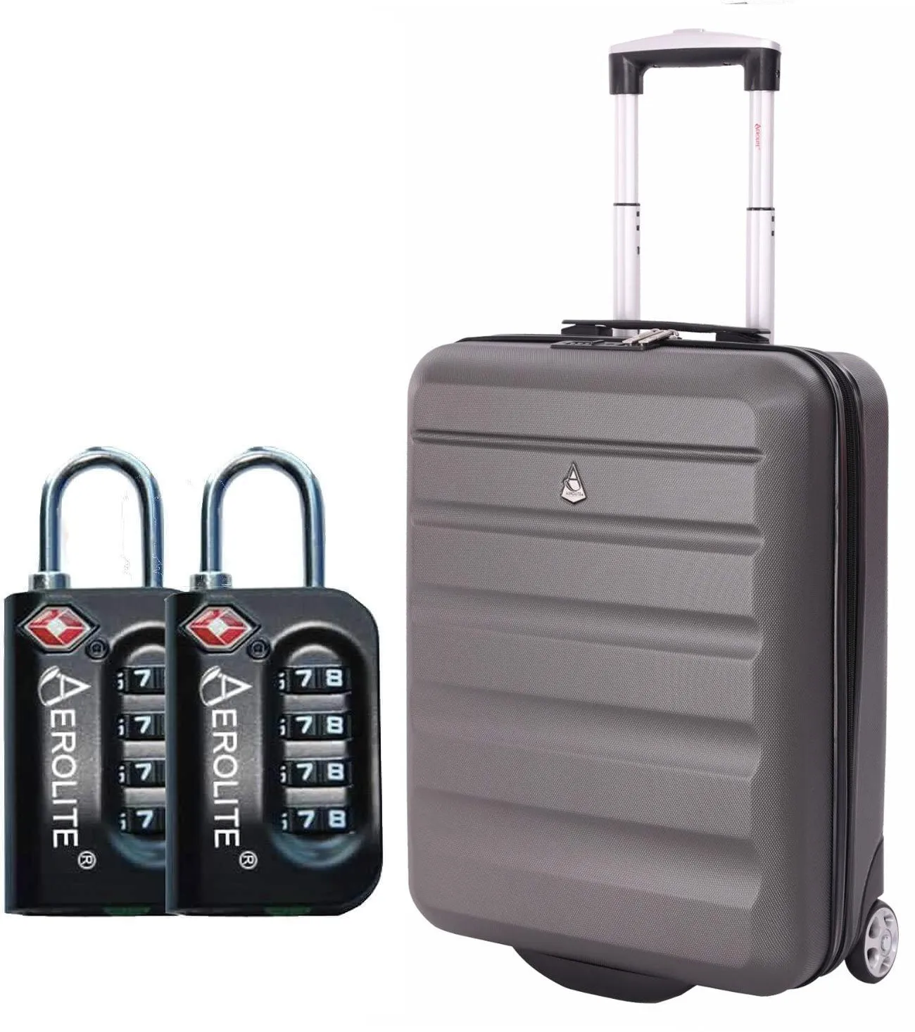 Aerolite (55x40x20cm) Ryanair Maximum Allowance 40L Lightweight Hard Shell Cabin Hand Luggage, Also Approved for easyJet, British Airways, Jet2 and More