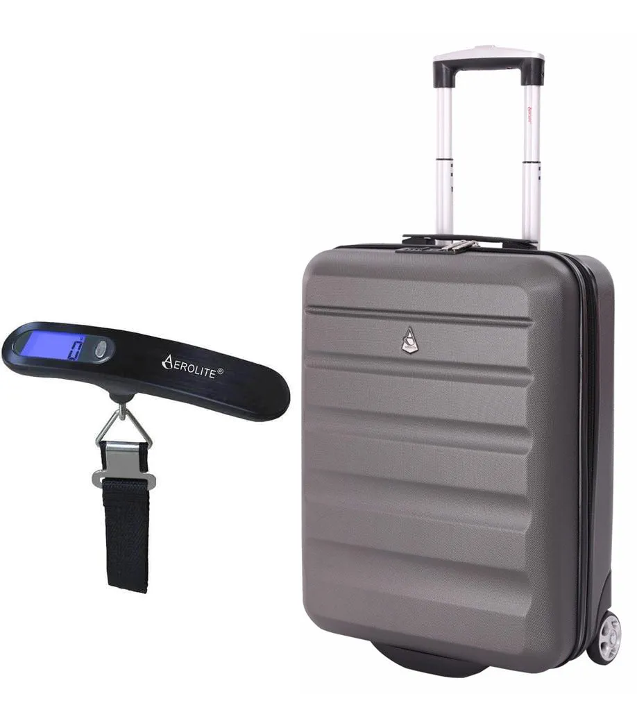 Aerolite (55x40x20cm) Ryanair Maximum Allowance 40L Lightweight Hard Shell Cabin Hand Luggage, Also Approved for easyJet, British Airways, Jet2 and More