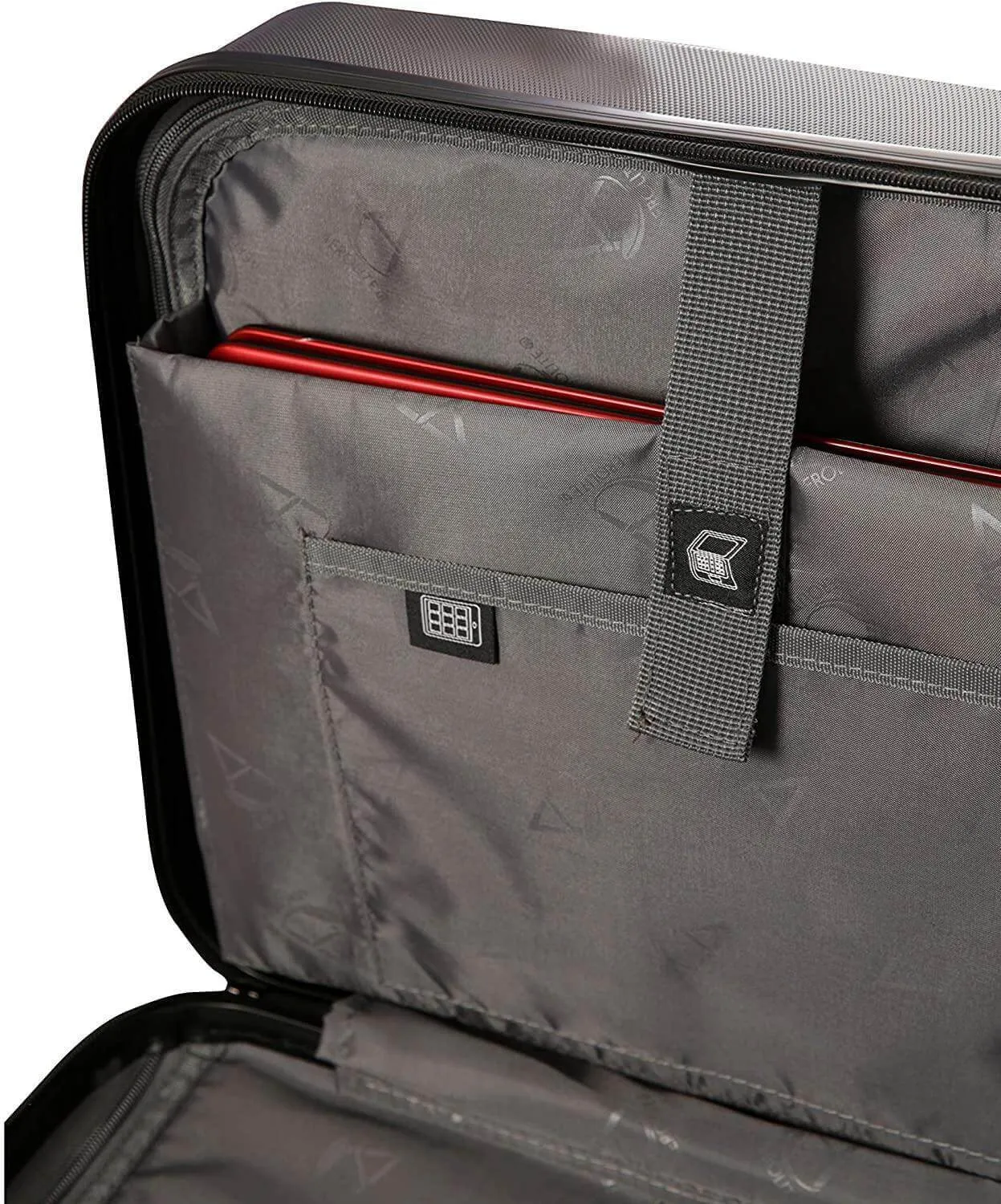 Aerolite Hard Shell Rolling Padded Laptop Case Bag on 4 Wheels - Fits up to 15.6", Overnight Trolley Business Hand Cabin Luggage Case Black