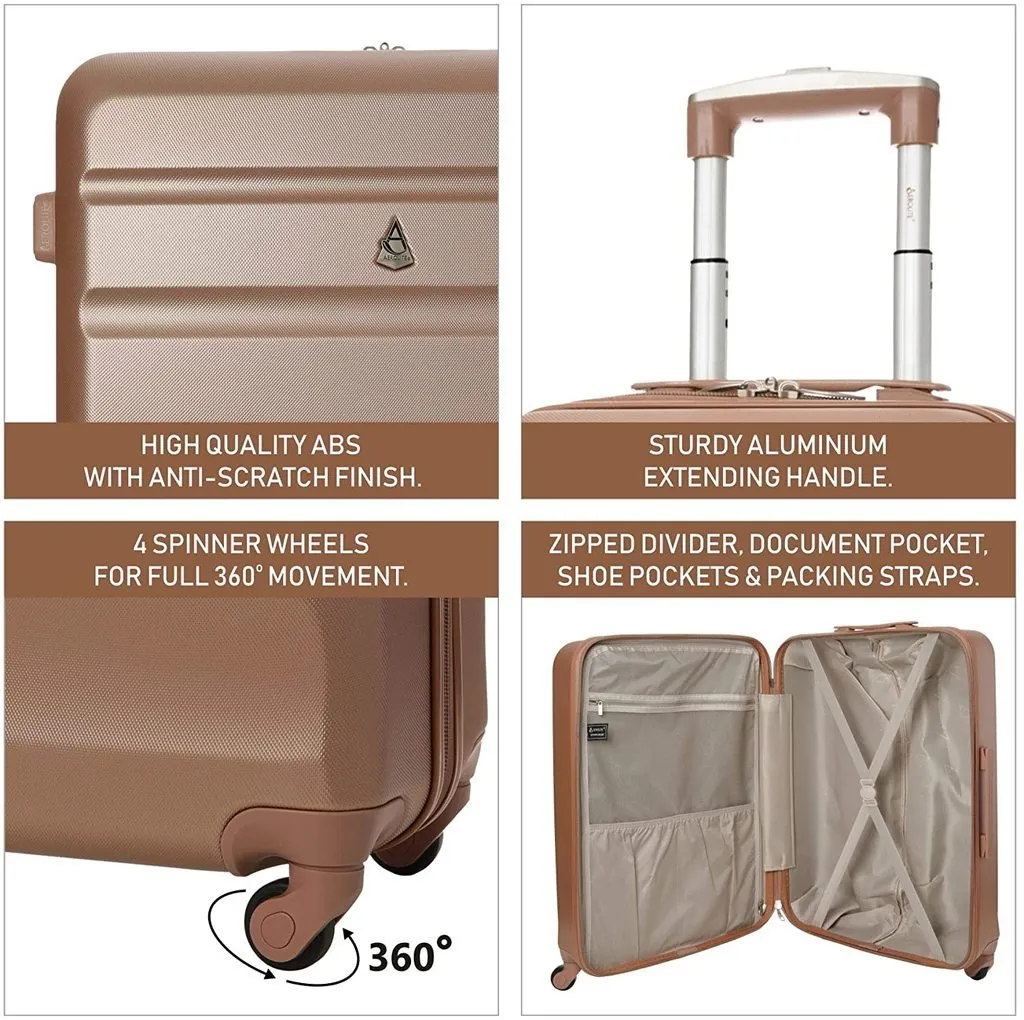 Aerolite Medium 25" Lightweight Hard Shell Luggage Suitcase with 4 Spinner Wheels for 360 Degree Manoeuvrability, 69x50x27cm