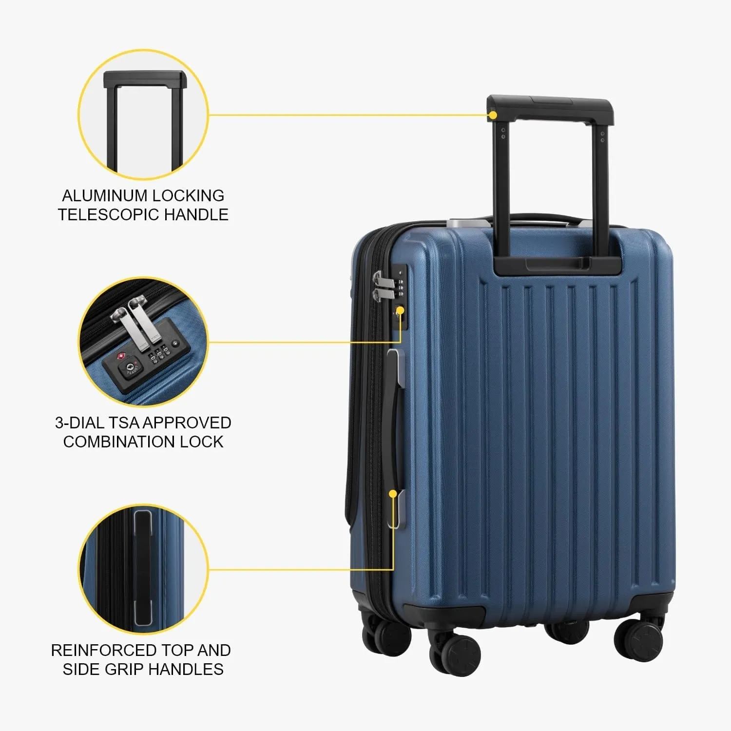 Airline Approved Expandable Hard Shell Carry On Luggage 20 Inch