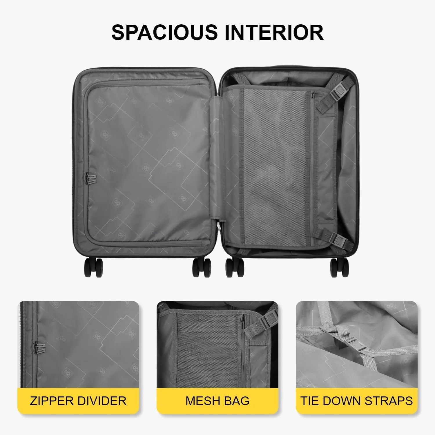Airline Approved Expandable Hard Shell Carry On Luggage 20 Inch