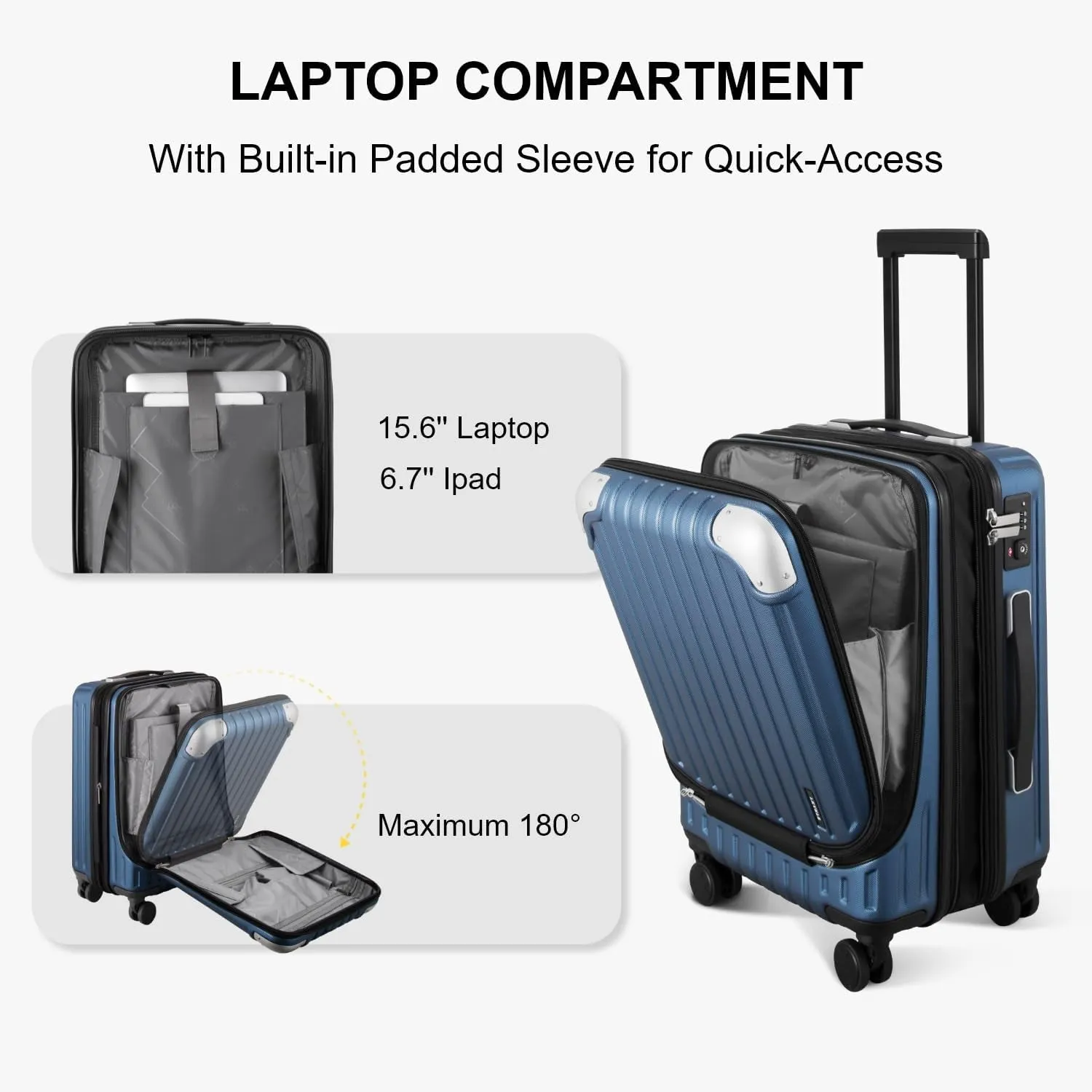 Airline Approved Expandable Hard Shell Carry On Luggage 20 Inch