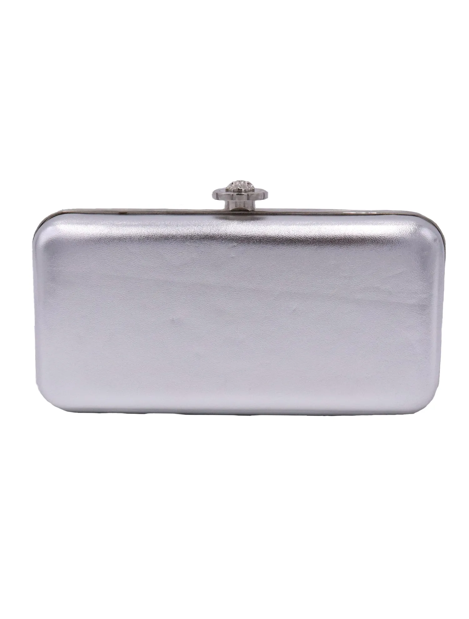 Angelina's Versace Silver Metallic Medusa Coin Box Clutch