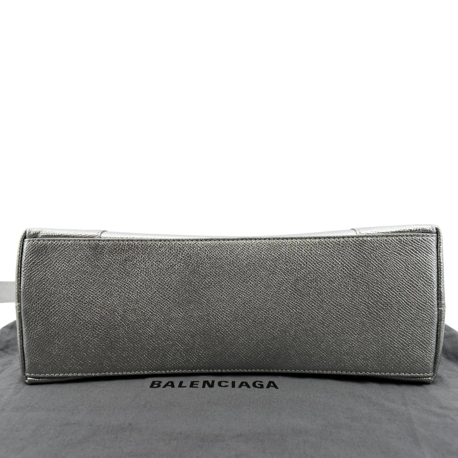 BALENCIAGA Treize Leather Shoulder Bag Metallic Silver
