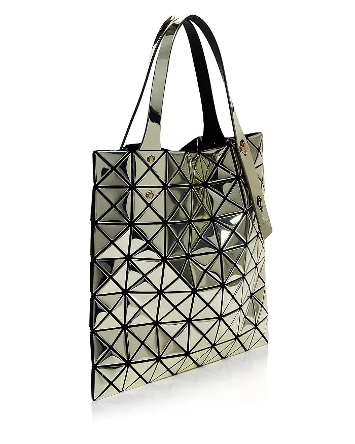 Bao Bao Issey Miyake Platinum Silver Handbag Metallic Rubber Tote Bag NEW