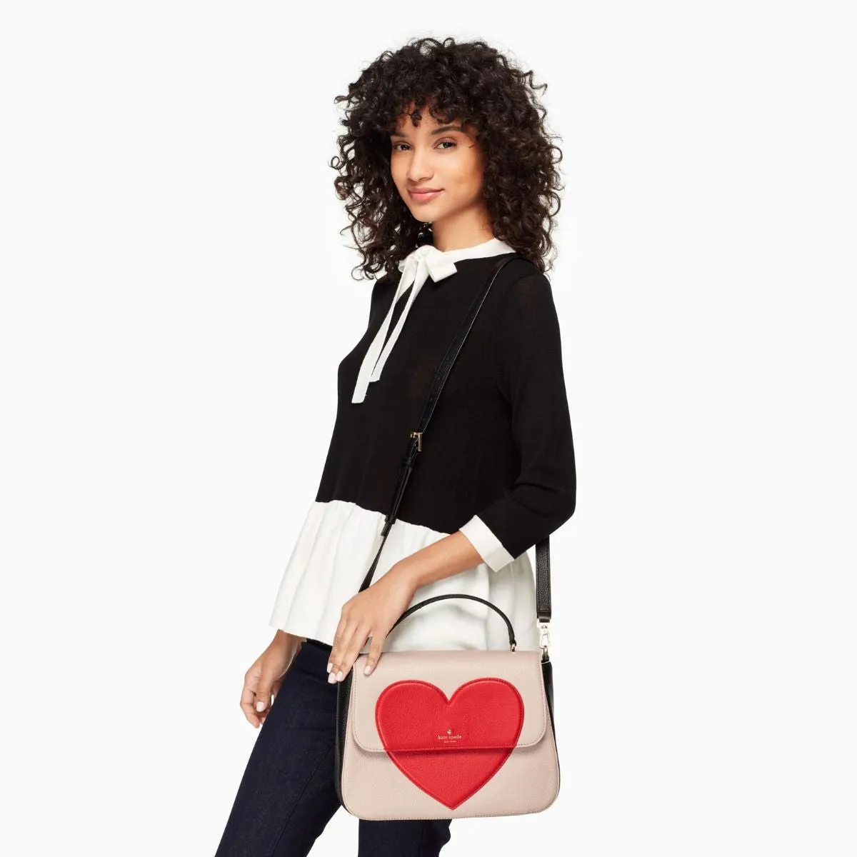 Be Mine Alexya Heart White Satchel Bag