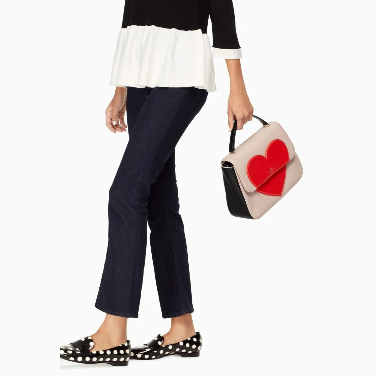 Be Mine Alexya Heart White Satchel Bag
