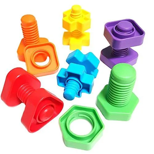 Beginner Baby Backpack Set with Toddler Lacing & Stringing Beads Jumbo Nuts & Bolts Matching & Sorting Early Learning Busy Bag Educational Toy Montessori Fine Motor Skills Occupational Therapy Toys
