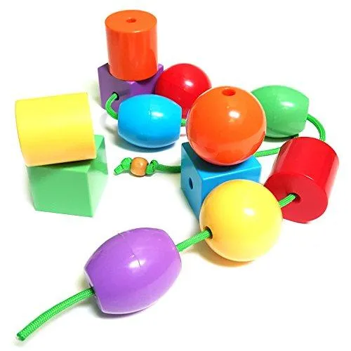 Beginner Baby Backpack Set with Toddler Lacing & Stringing Beads Jumbo Nuts & Bolts Matching & Sorting Early Learning Busy Bag Educational Toy Montessori Fine Motor Skills Occupational Therapy Toys