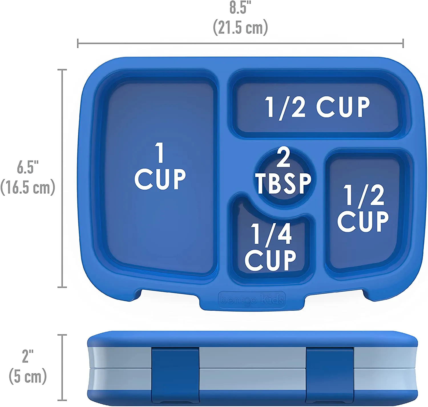 Bentgo Kids Children’s Lunch Box - Leak-Proof, 5-Compartment Bento-Style Kids Lunch Box - Ideal Portion Sizes for Ages 3 to 7 - BPA-Free, Dishwasher Safe, Food-Safe Materials (Blue)