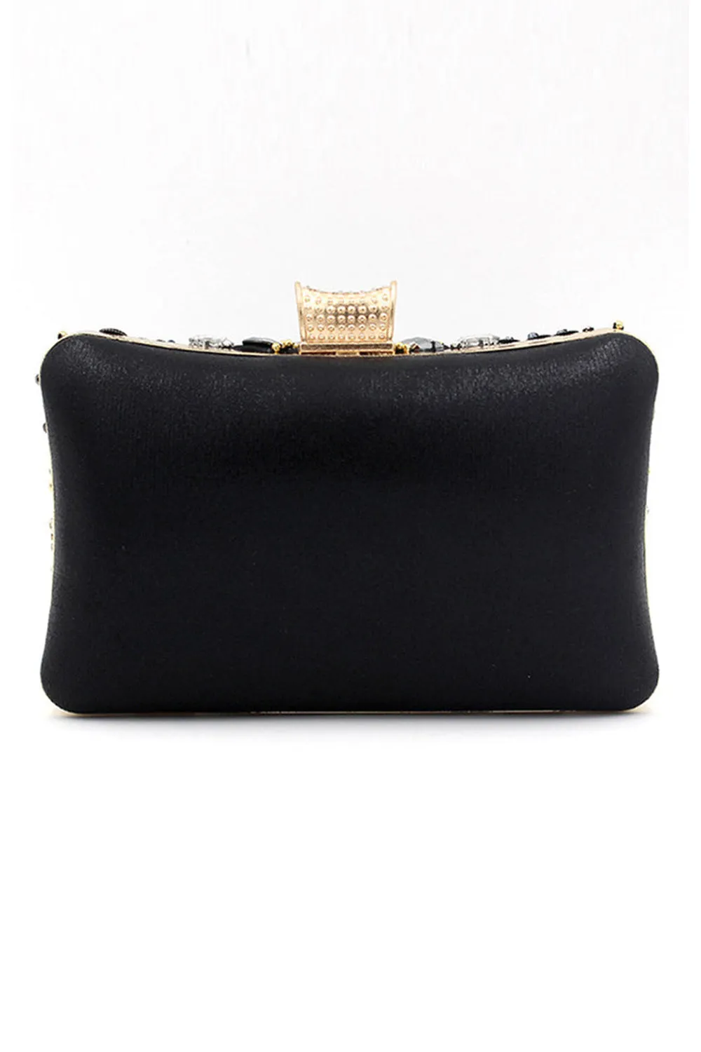 Black Beaded Shoulder Chain Evening Clutch