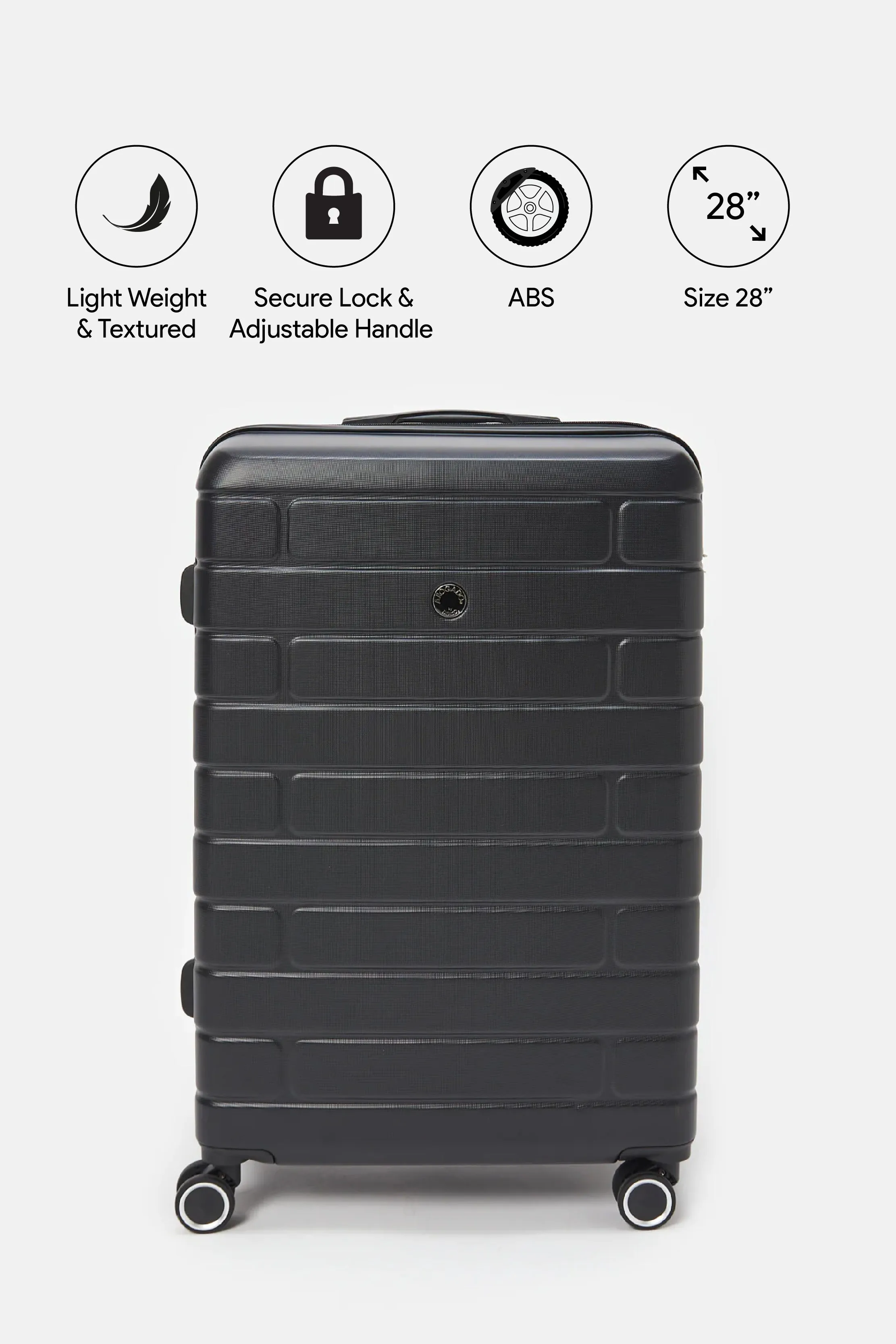 Black Expandable Trolley Luggage (28 Inch)