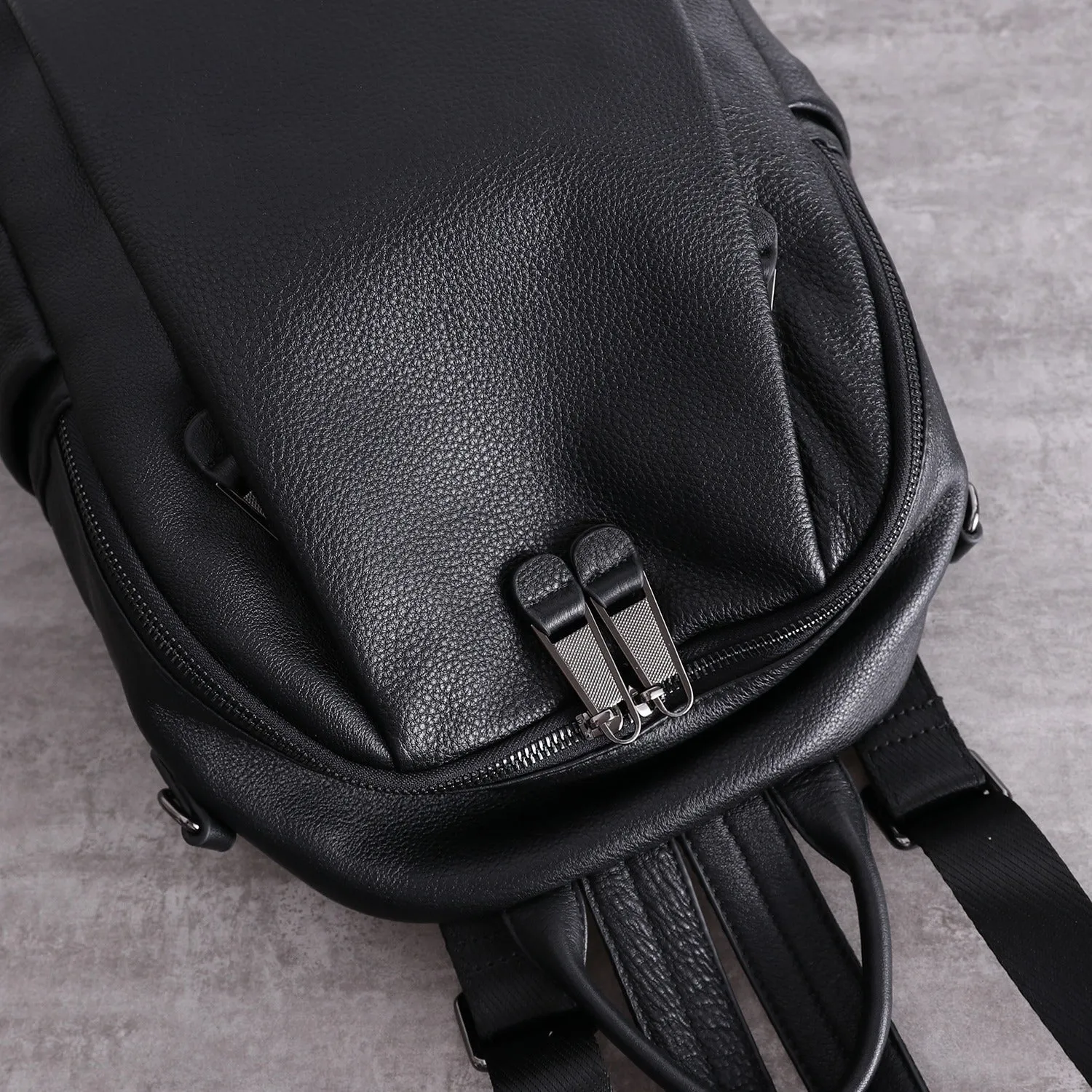 Black Leather Satchel Backpacks Womens Cute School Backpack Bag Black Leather College Rucksack for Ladies